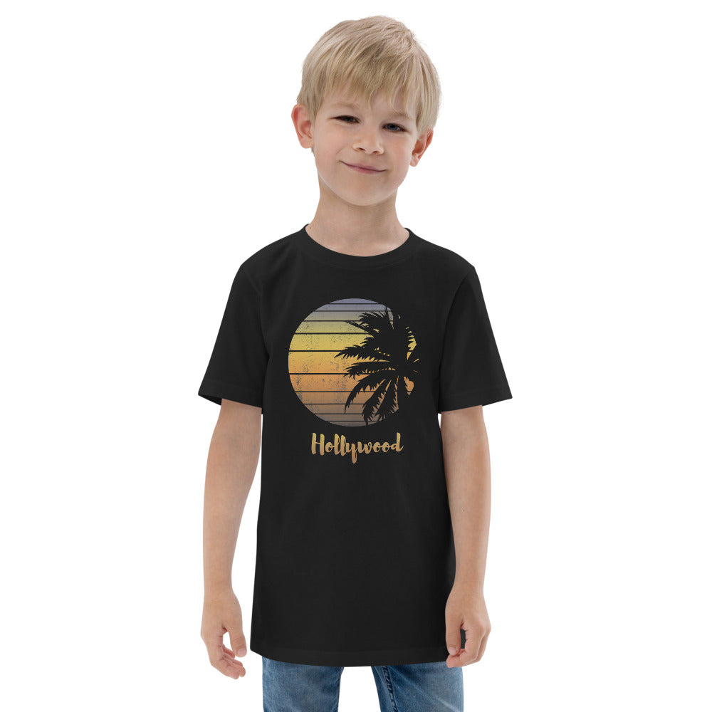 Retro Hollywood California  Palm Tree Vacation Souvenir Youth Jersey T-Shirt