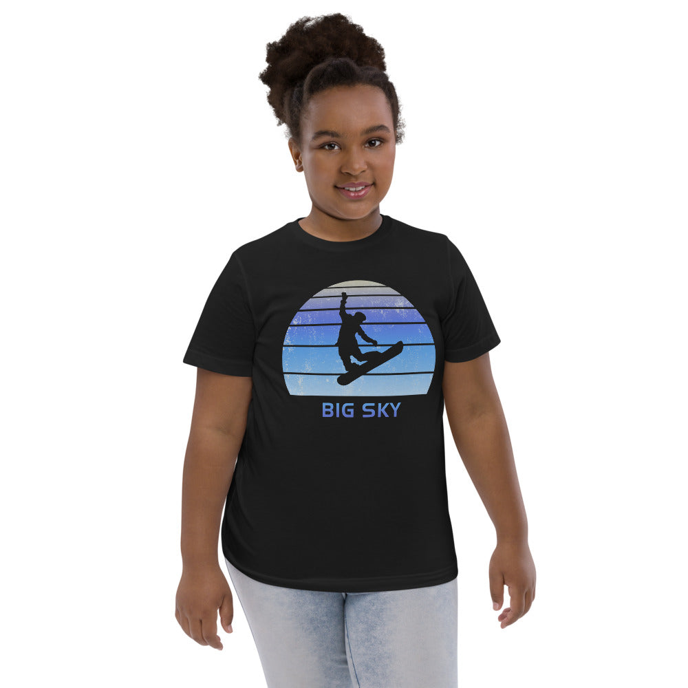 Retro Big Sky Montana Snowboarding Fan Youth Jersey T-Shirt