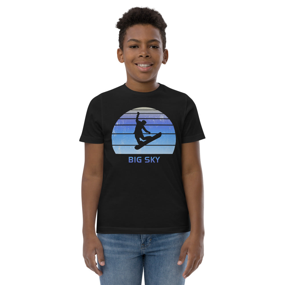 Retro Big Sky Montana Snowboarding Fan Youth Jersey T-Shirt