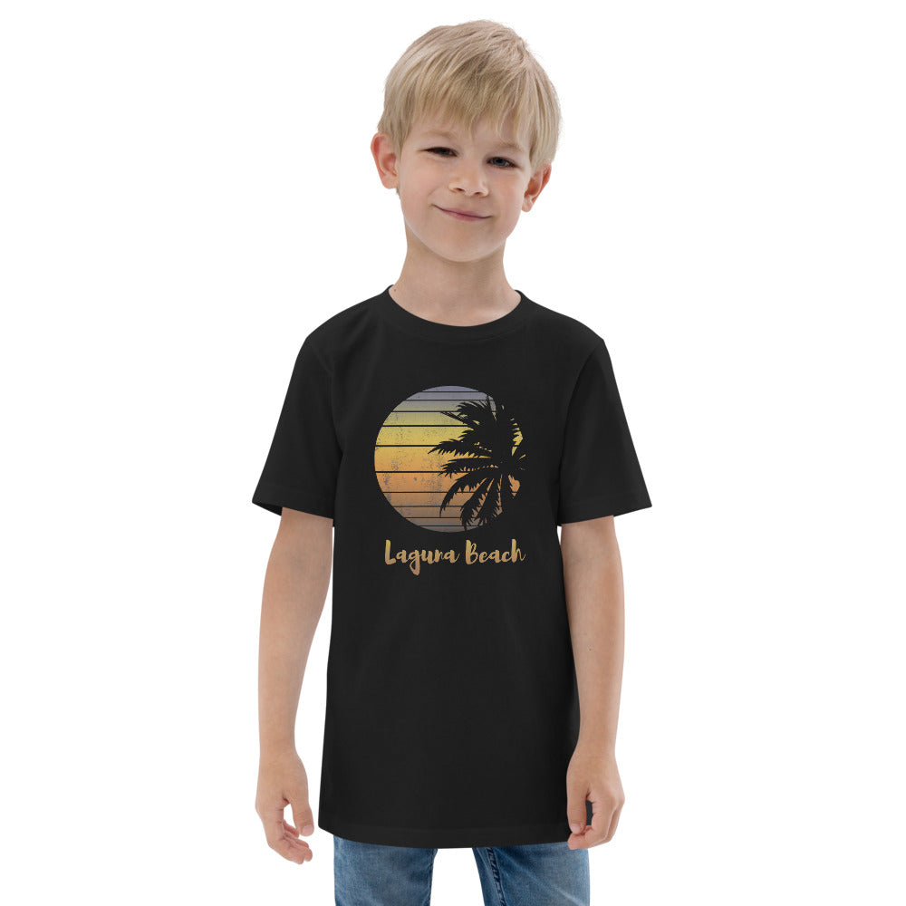 Retro Laguna Beach California Vacation Souvenir Palm Tree Youth Jersey T-Shirt