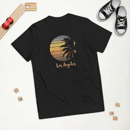 Retro Los Angeles California Beach Vacation Souvenir Palm Tree Youth Jersey T-Shirt