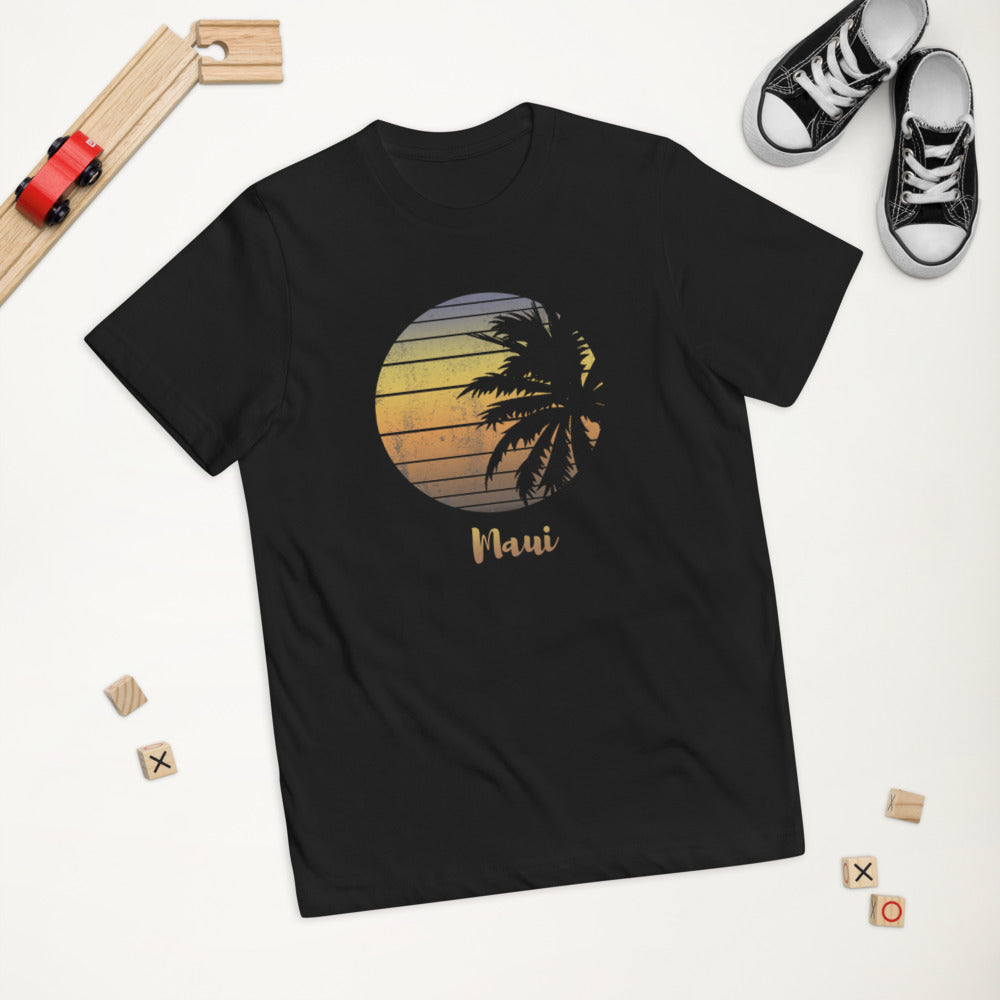 Retro Maui Hawaii Hawaiian Beach Vacation Souvenir Youth Jersey T-Shirt