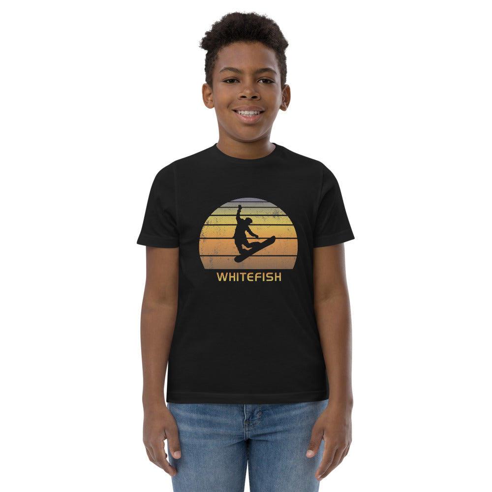 Retro Whitefish Montana Snowboarding Fan Youth Jersey T-Shirt