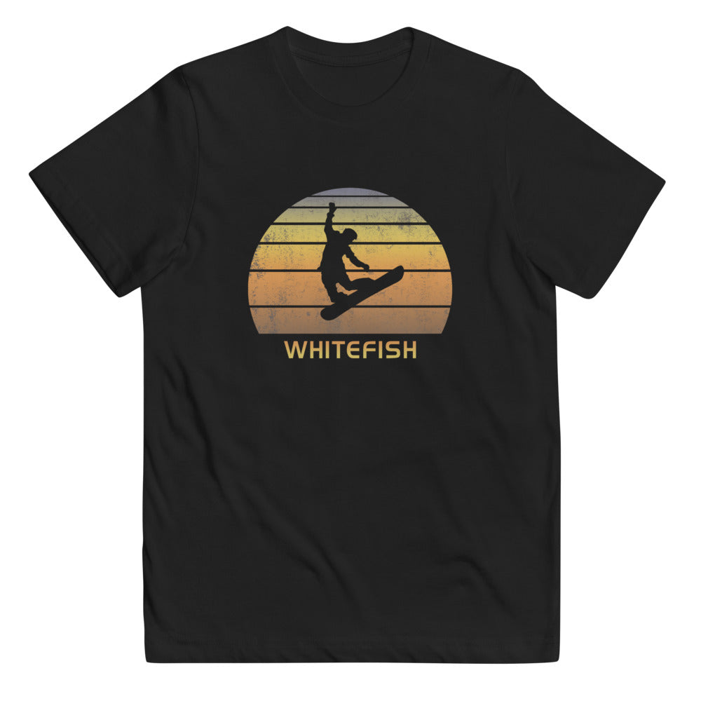 Retro Whitefish Montana Snowboarding Fan Youth Jersey T-Shirt