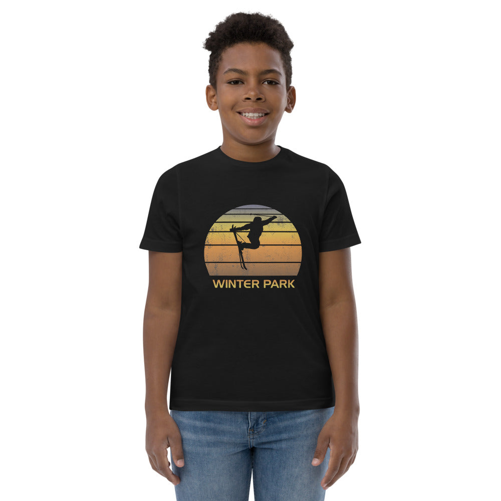 Cool Retro Winter Park Colorado Skiing Ski Fan Youth Jersey T-Shirt