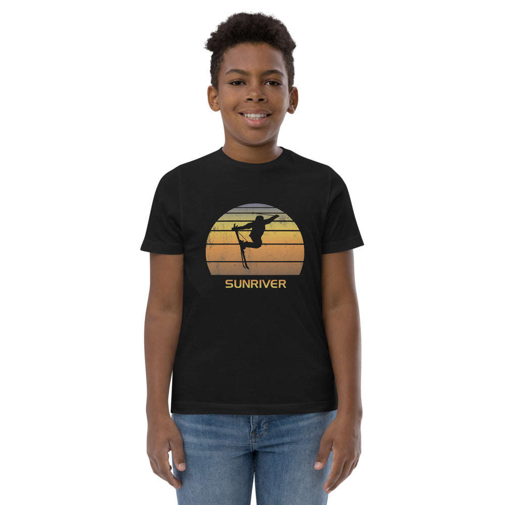 Cool Retro Sunriver Skiing Ski Fan Youth Jersey T-Shirt