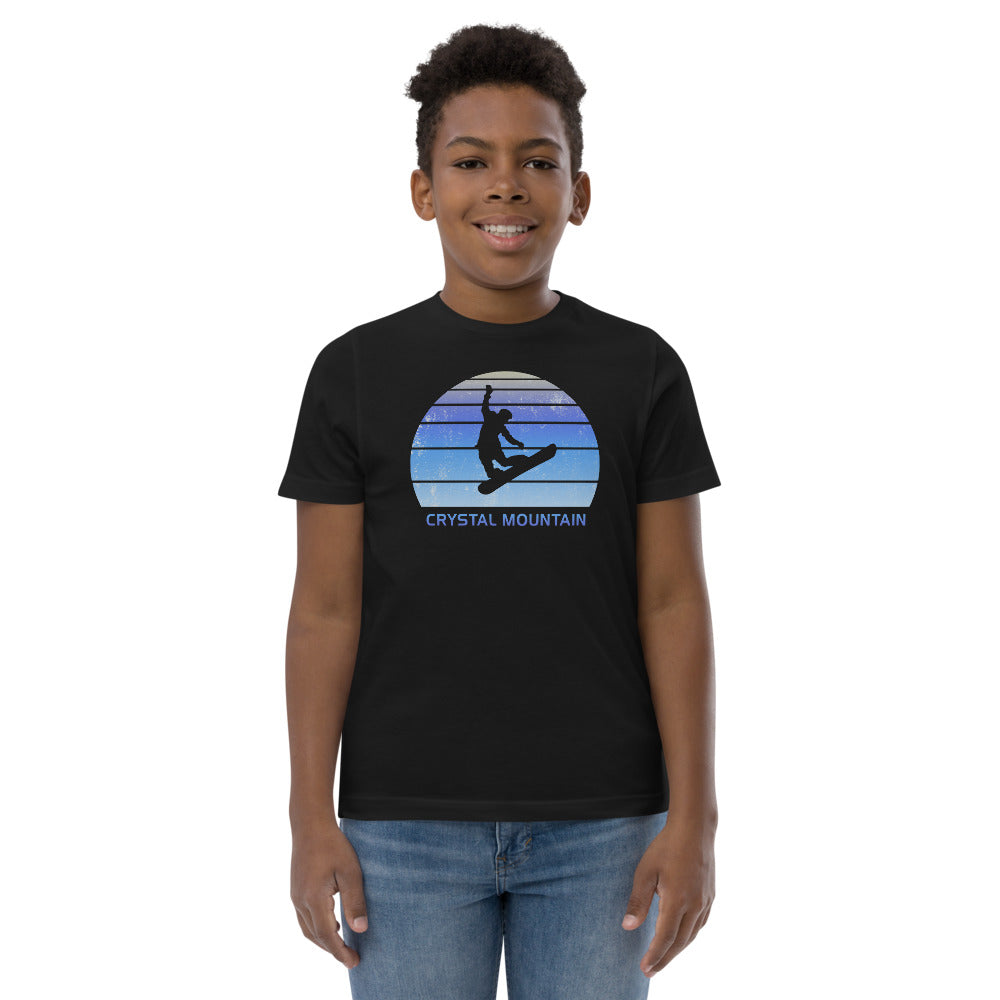 Retro Crystal Mountain Snowboarding Fan Youth Jersey T-Shirt