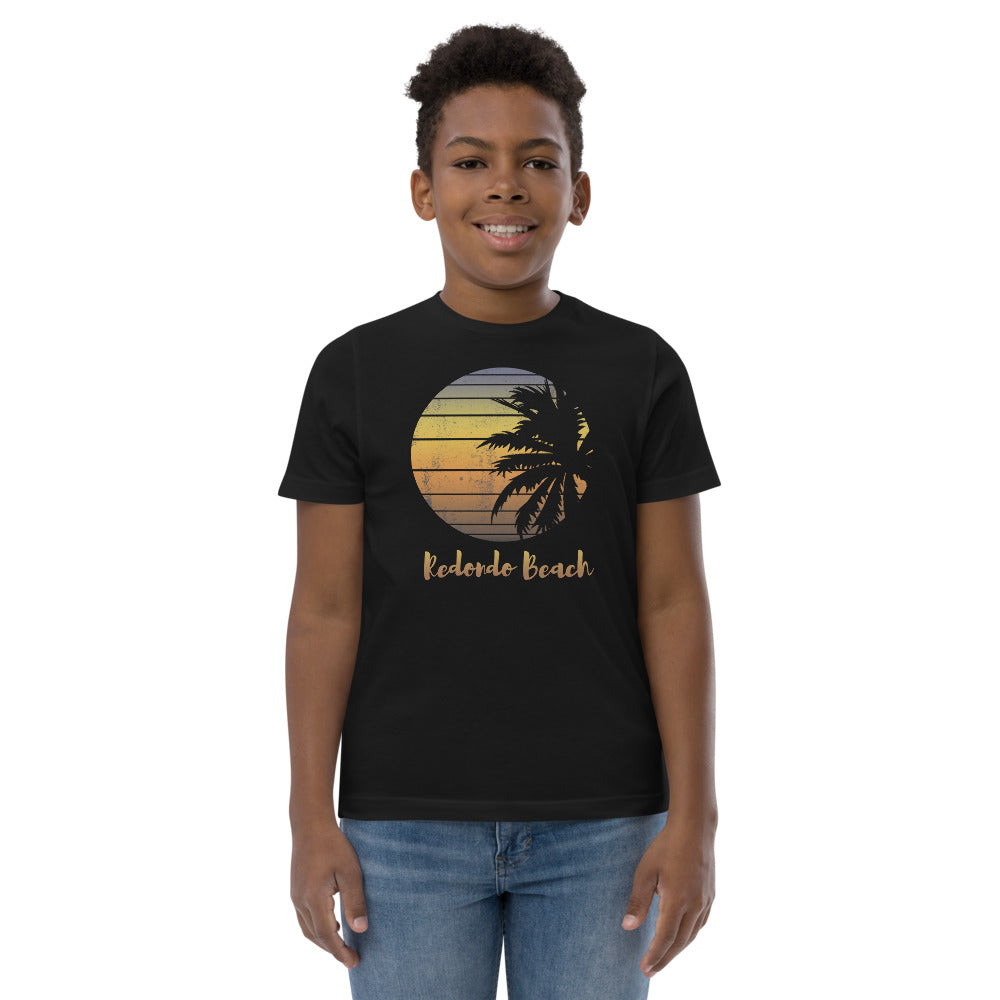 Retro Redondo Beach California Cool Vacation Souvenir Palm Tree Youth Jersey T-Shirt