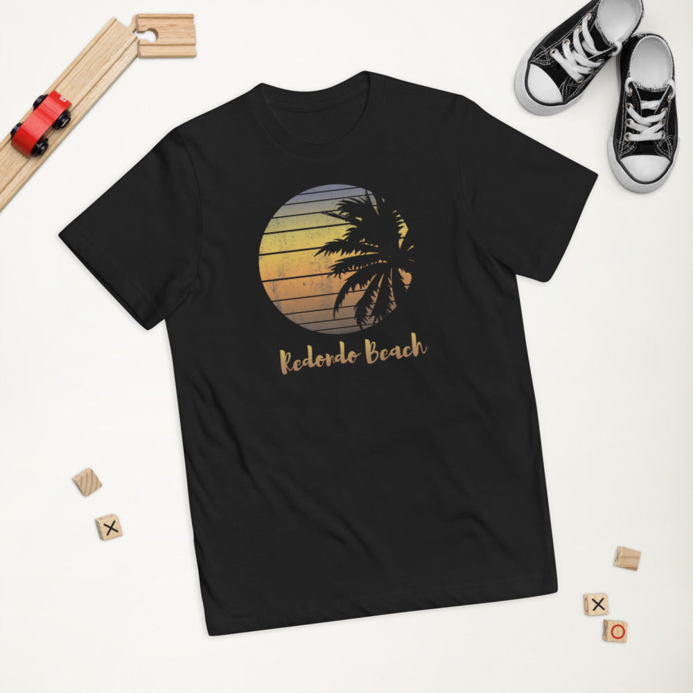 Retro Redondo Beach California Cool Vacation Souvenir Palm Tree Youth Jersey T-Shirt