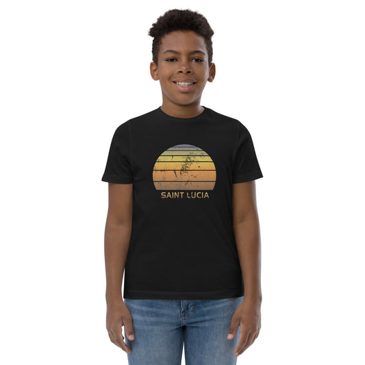 Retro Saint Lucia  Beach Vacation Souvenir Youth Jersey T-Shirt