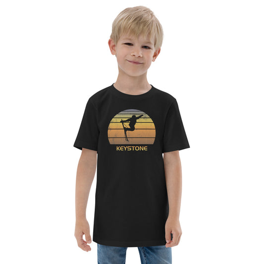 Cool Retro Keystone Colorado Skiing Ski Fan Youth Jersey T-Shirt