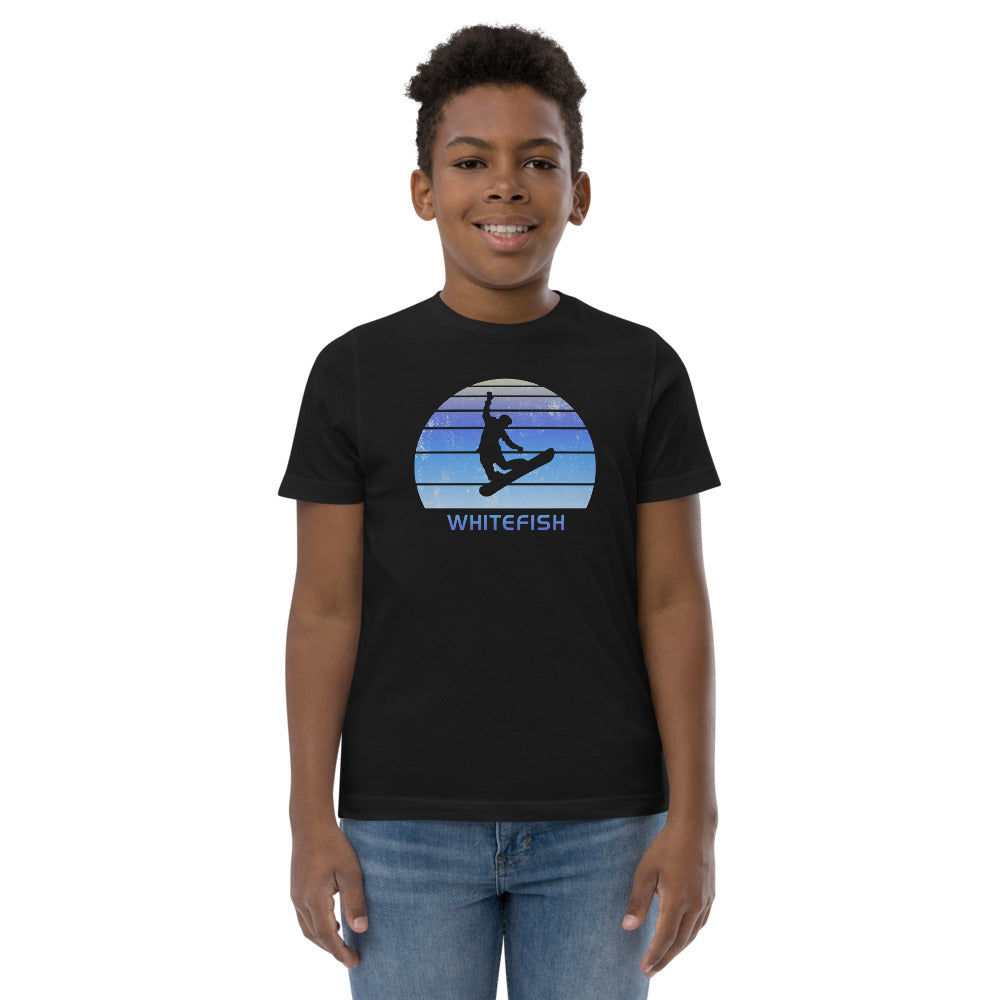 Retro Whitefish Montana Snowboarding Fan Youth Jersey T-Shirt