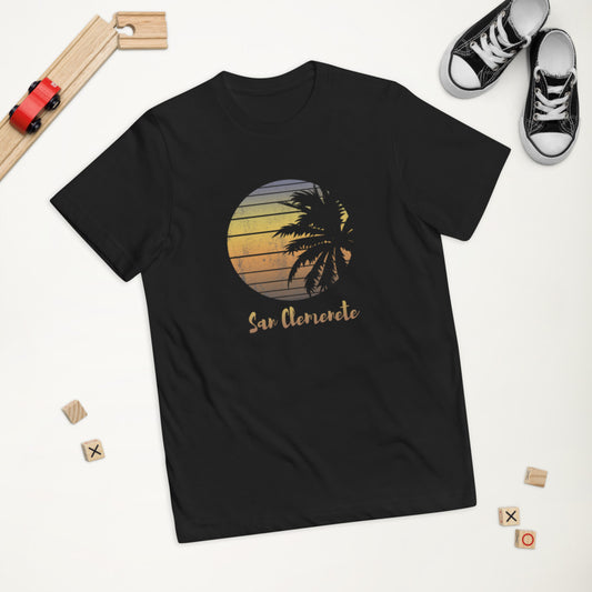 Retro San Clemente California Beach Vacation Souvenir Palm Tree Youth Jersey T-Shirt