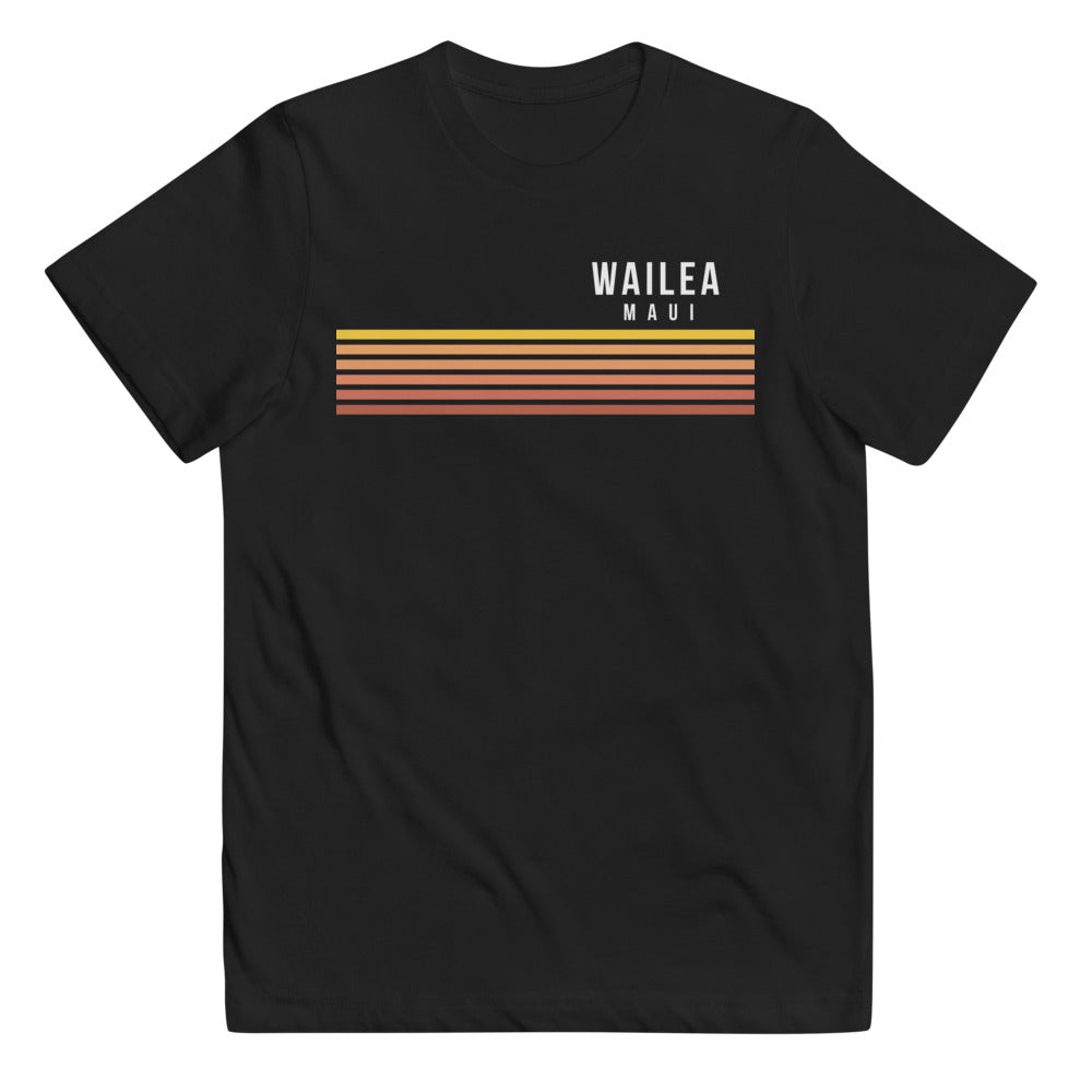 Retro Wailea Maui Hawaii Vacation Stripes Youth Jersey T-Shirt