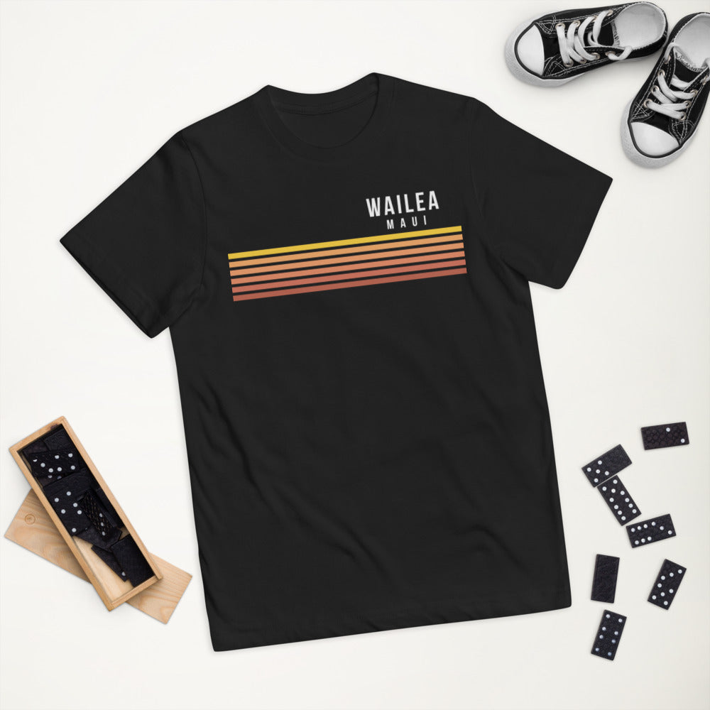 Retro Wailea Maui Hawaii Vacation Stripes Youth Jersey T-Shirt