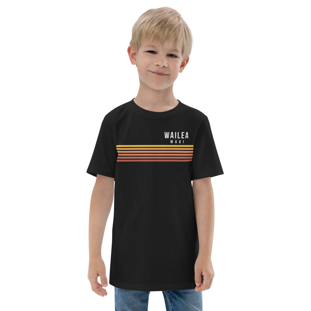 Retro Wailea Maui Hawaii Vacation Stripes Youth Jersey T-Shirt