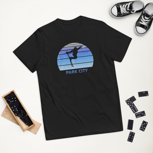 Retro Park City Utah Skiing Fan Youth Jersey T-Shirt