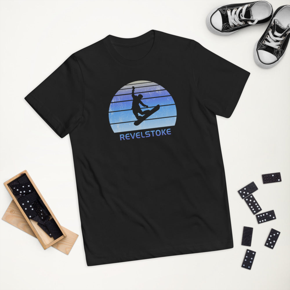 Retro Revelstoke Canada Snowboarding Fan Youth Jersey T-Shirt