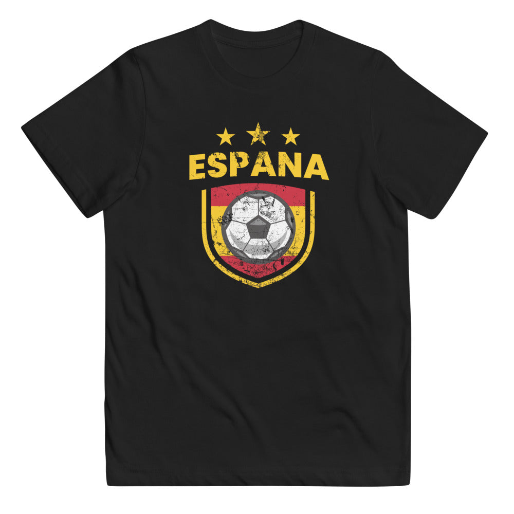 Retro Spain Soccer Team Football Fan Country Espana Spanish Flag Youth Jersey T-Shirt