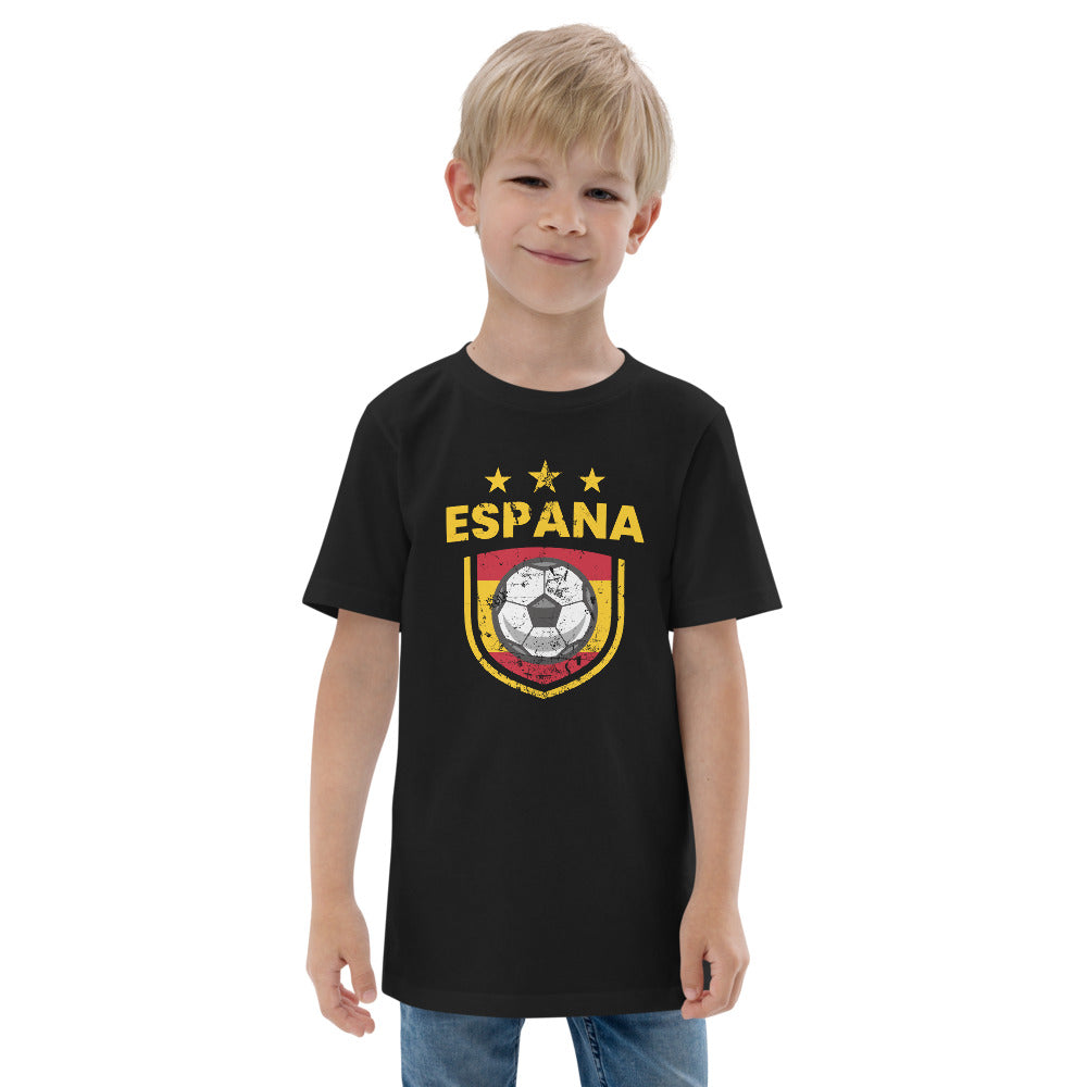 Retro Spain Soccer Team Football Fan Country Espana Spanish Flag Youth Jersey T-Shirt