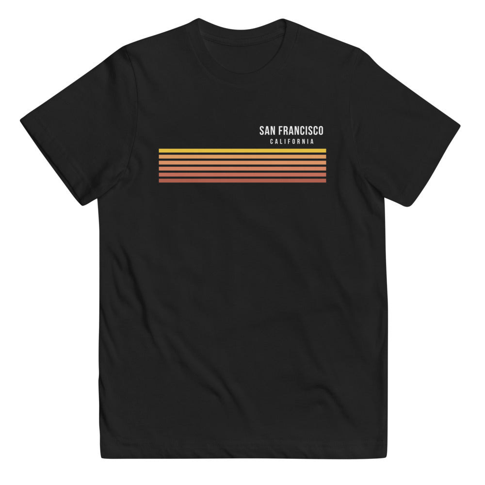 Retro San Francisco California Vacation Stripes Youth Jersey T-Shirt