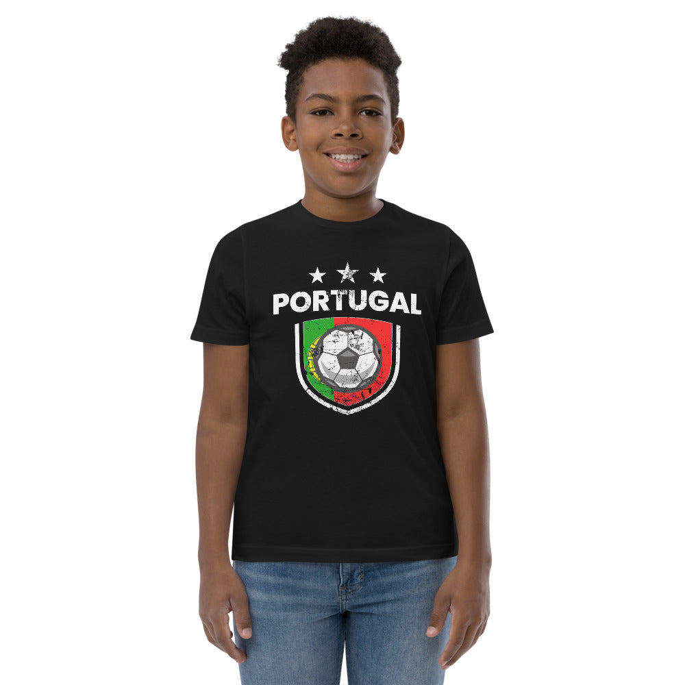 Retro Portugal Soccer Team Football Fan Country Portuguese Flag Youth Jersey T-Shirt