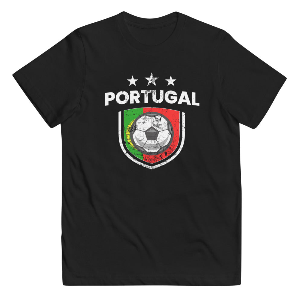 Retro Portugal Soccer Team Football Fan Country Portuguese Flag Youth Jersey T-Shirt