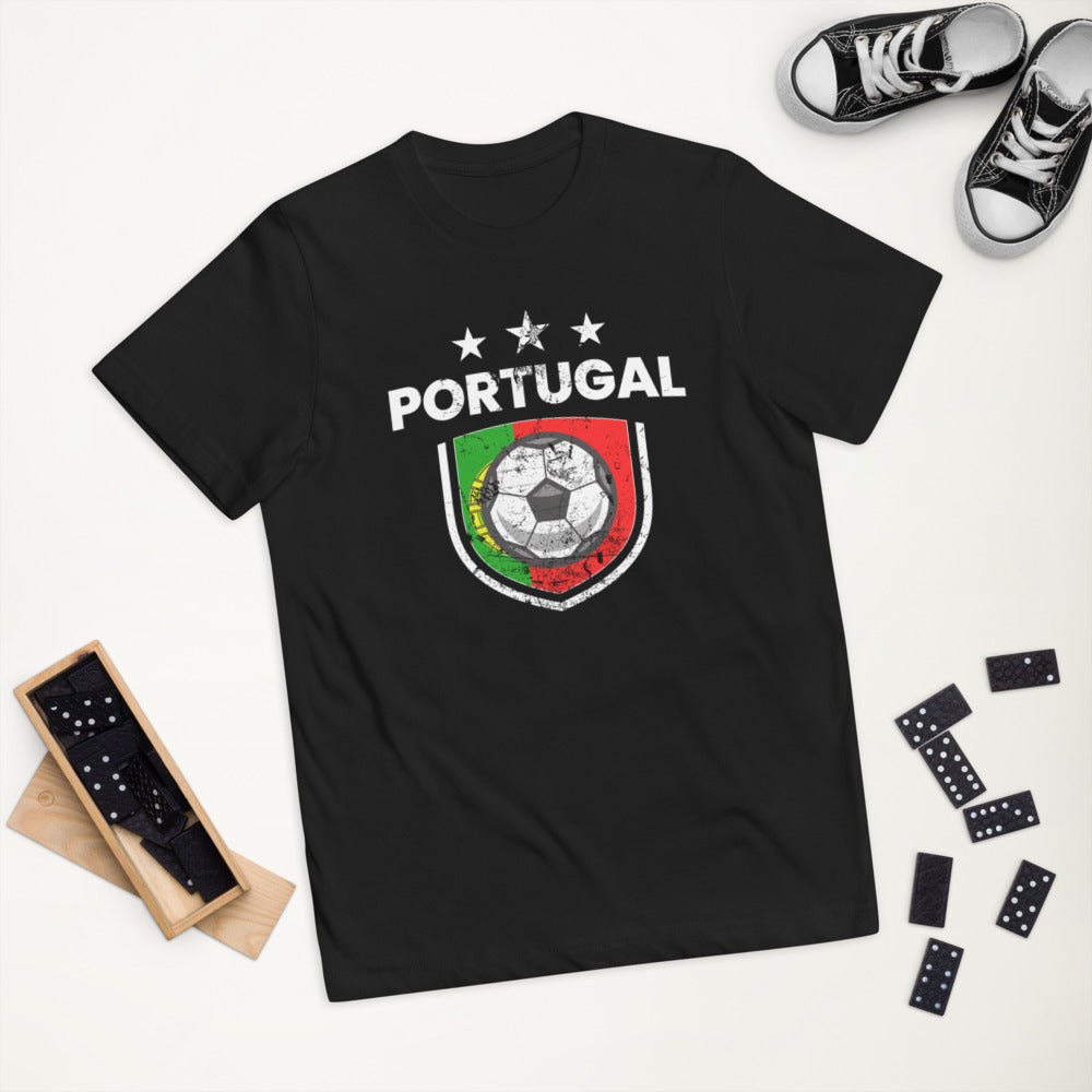 Retro Portugal Soccer Team Football Fan Country Portuguese Flag Youth Jersey T-Shirt