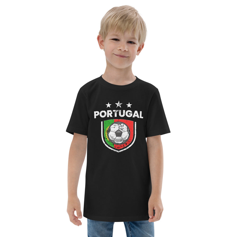 Retro Portugal Soccer Team Football Fan Country Portuguese Flag Youth Jersey T-Shirt