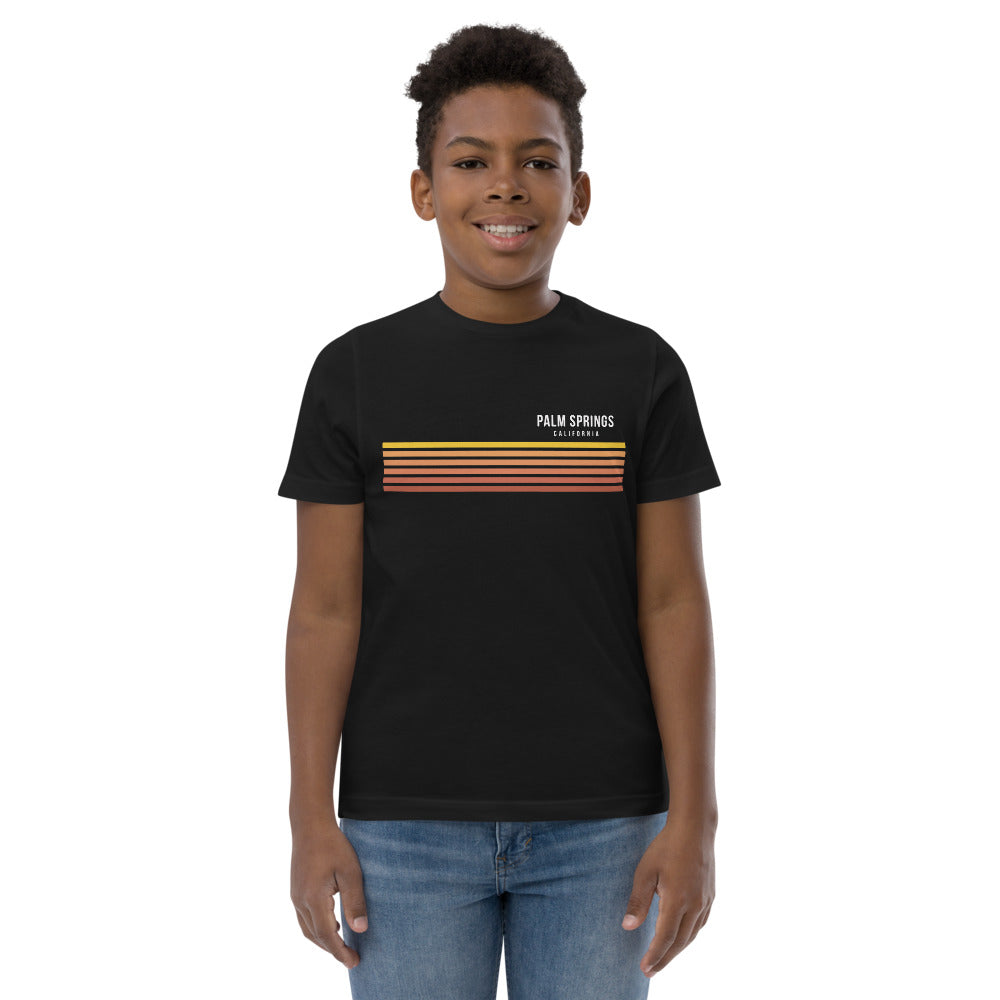 Retro Palm Springs California Vacation Stripes Youth Jersey T-Shirt