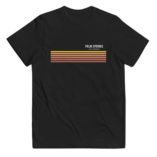 Retro Palm Springs California Vacation Stripes Youth Jersey T-Shirt