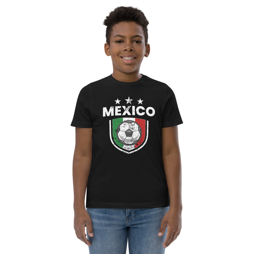 Retro Mexico Soccer Team Football Fan Country Mexican Flag Youth Jersey T-Shirt