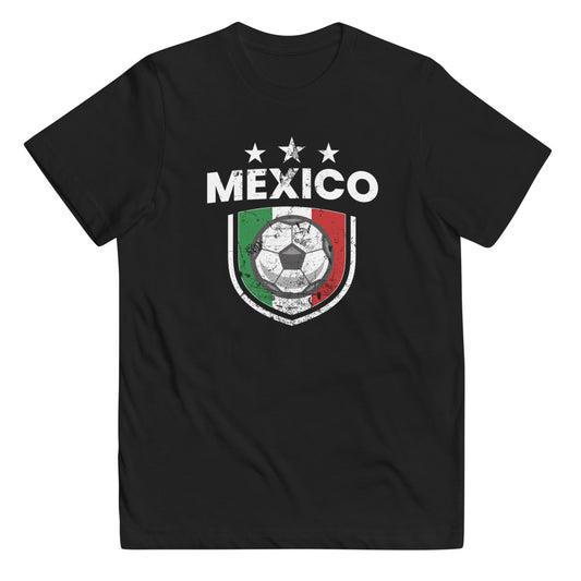 Retro Mexico Soccer Team Football Fan Country Mexican Flag Youth Jersey T-Shirt