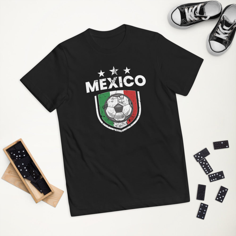 Retro Mexico Soccer Team Football Fan Country Mexican Flag Youth Jersey T-Shirt