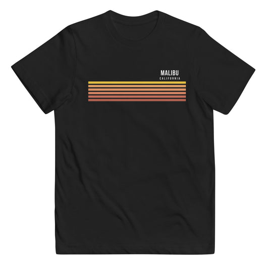 Retro Malibu California Vacation Stripes Youth Jersey T-Shirt