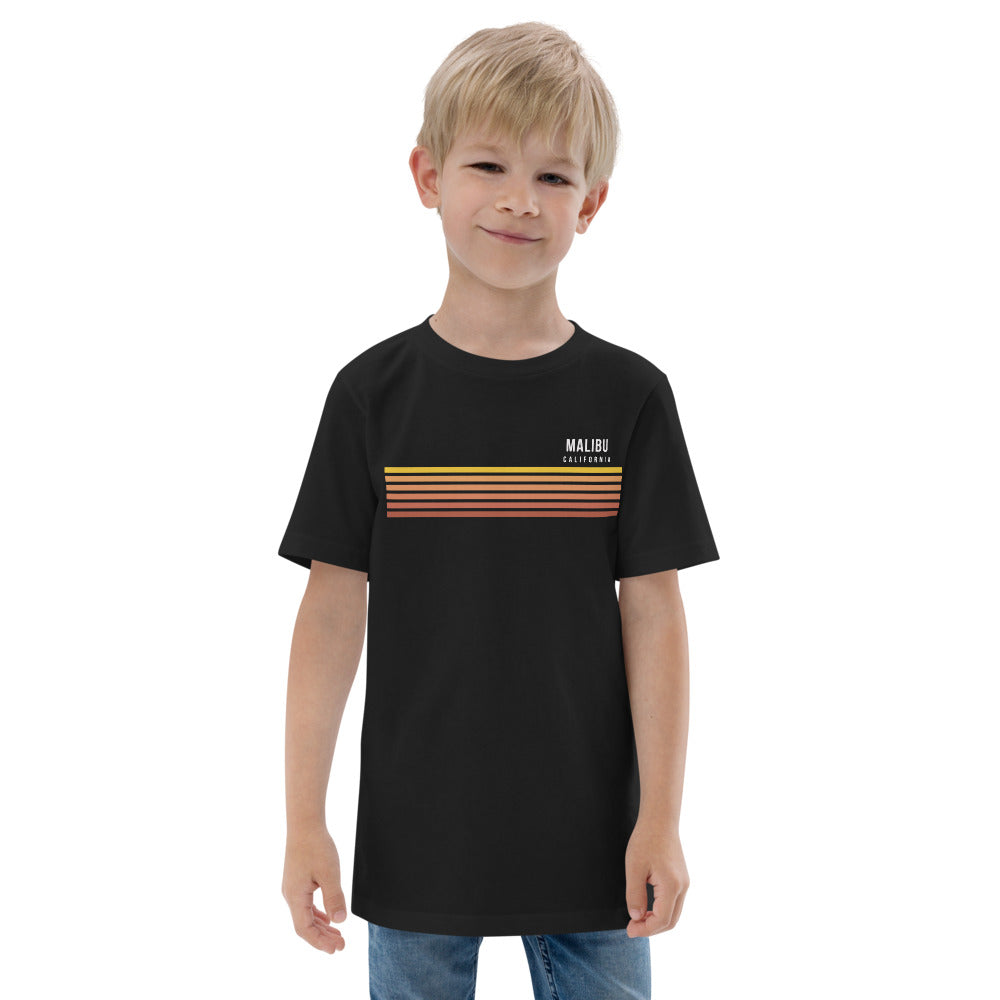 Retro Malibu California Vacation Stripes Youth Jersey T-Shirt