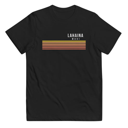 Retro Lahaina Maui Hawaii Vacation Stripes Youth Jersey T-Shirt