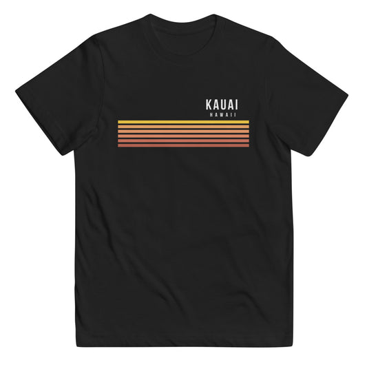 Retro Kauai Hawaii Vacation Stripes Youth Jersey T-Shirt