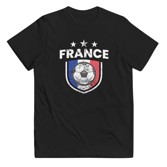 Retro France Soccer Team Football Fan Country French Flag Youth Jersey T-Shirt