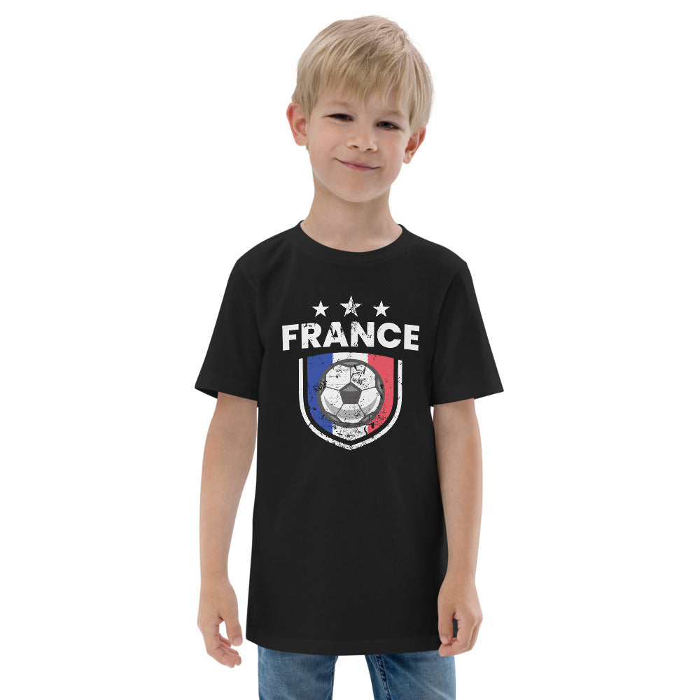 Retro France Soccer Team Football Fan Country French Flag Youth Jersey T-Shirt