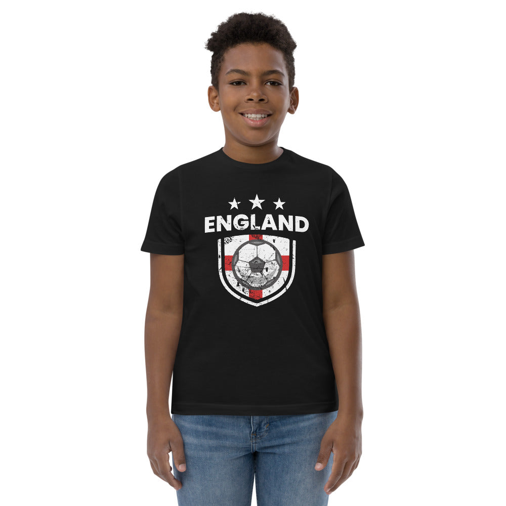 Retro England Soccer Team Football Fan English Flag Youth Jersey T-Shirt