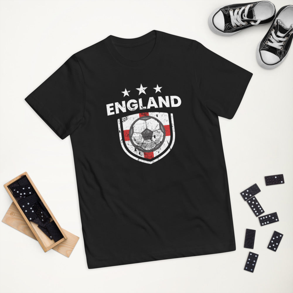 Retro England Soccer Team Football Fan English Flag Youth Jersey T-Shirt