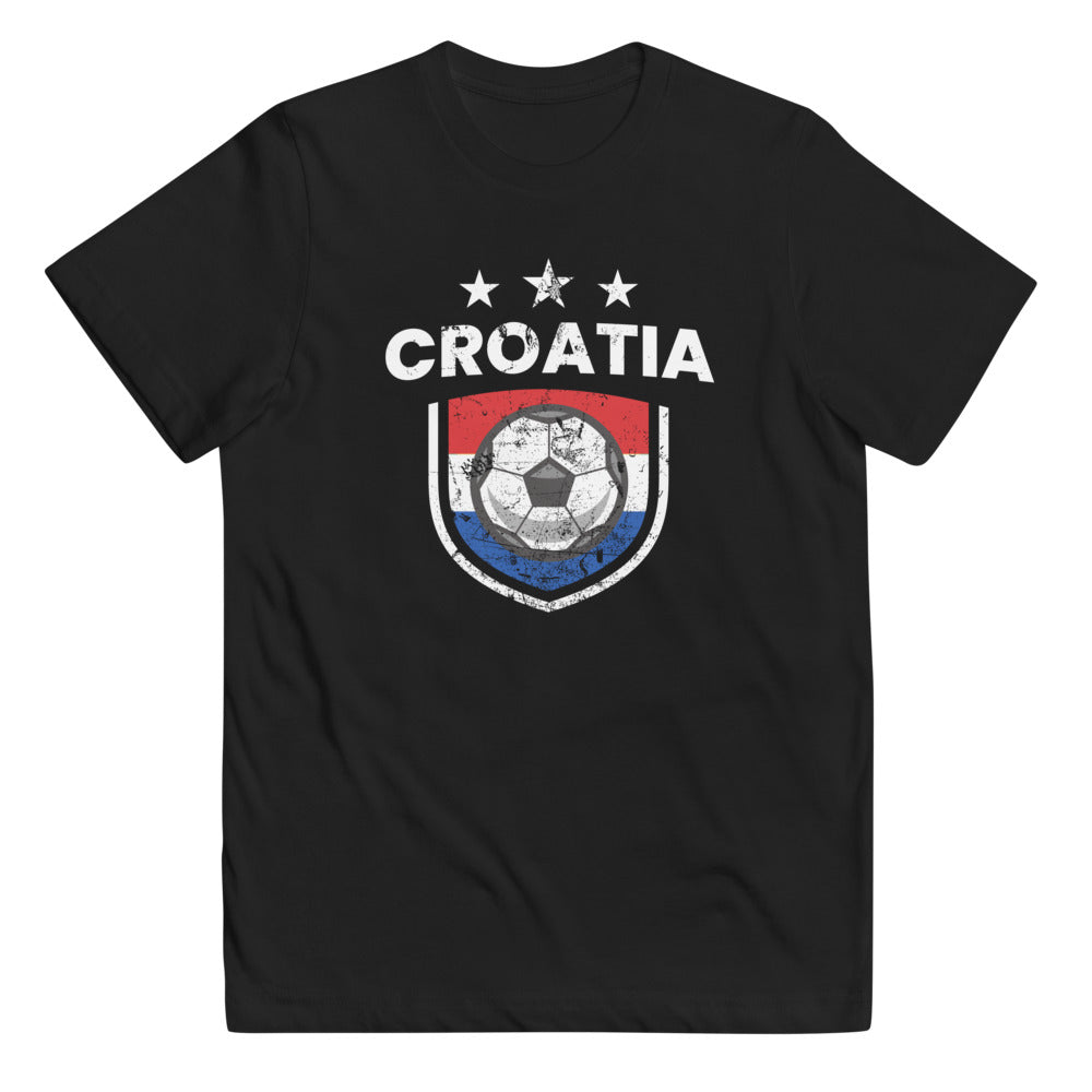 Retro Croatia Soccer Team Football Fan Country Croatian Flag Youth Jersey T-Shirt