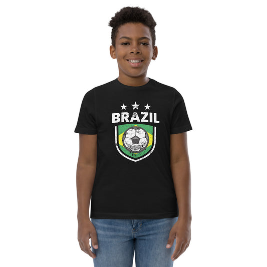 Retro Brazil Soccer Team Football Fan Country Brasil Brazilian Youth Jersey T-Shirt