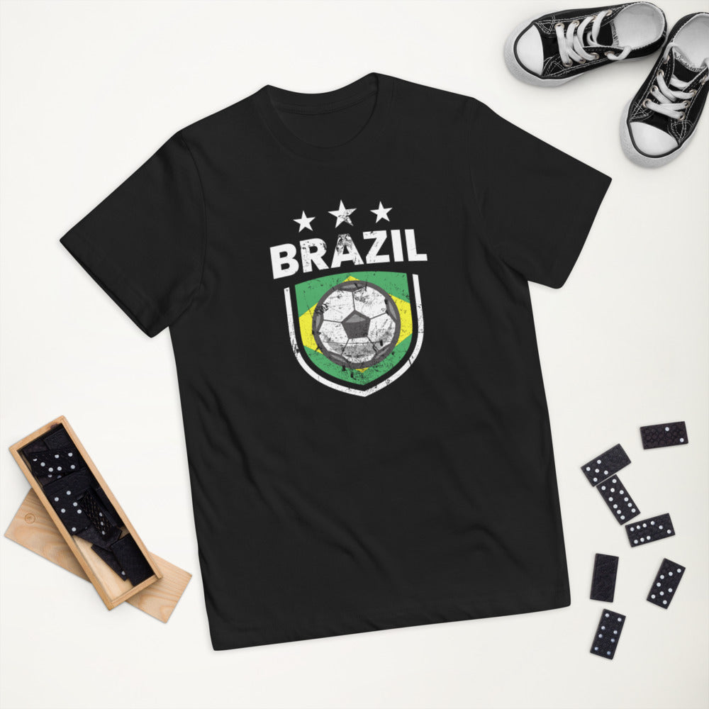 Retro Brazil Soccer Team Football Fan Country Brasil Brazilian  Youth Jersey T-Shirt