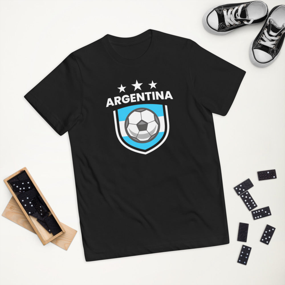 Retro Argentina Soccer Team Football Fan Country Argentinian Flag Youth Jersey T-Shirt