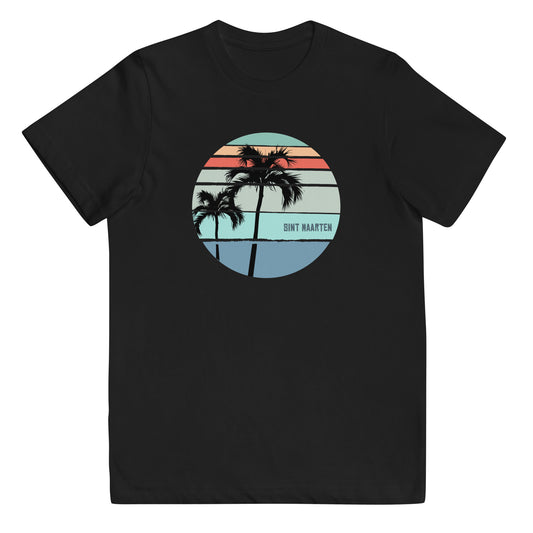 Cool Sint Maarten Palm Tree Vacation Souvenir  Youth Jersey T-Shirt