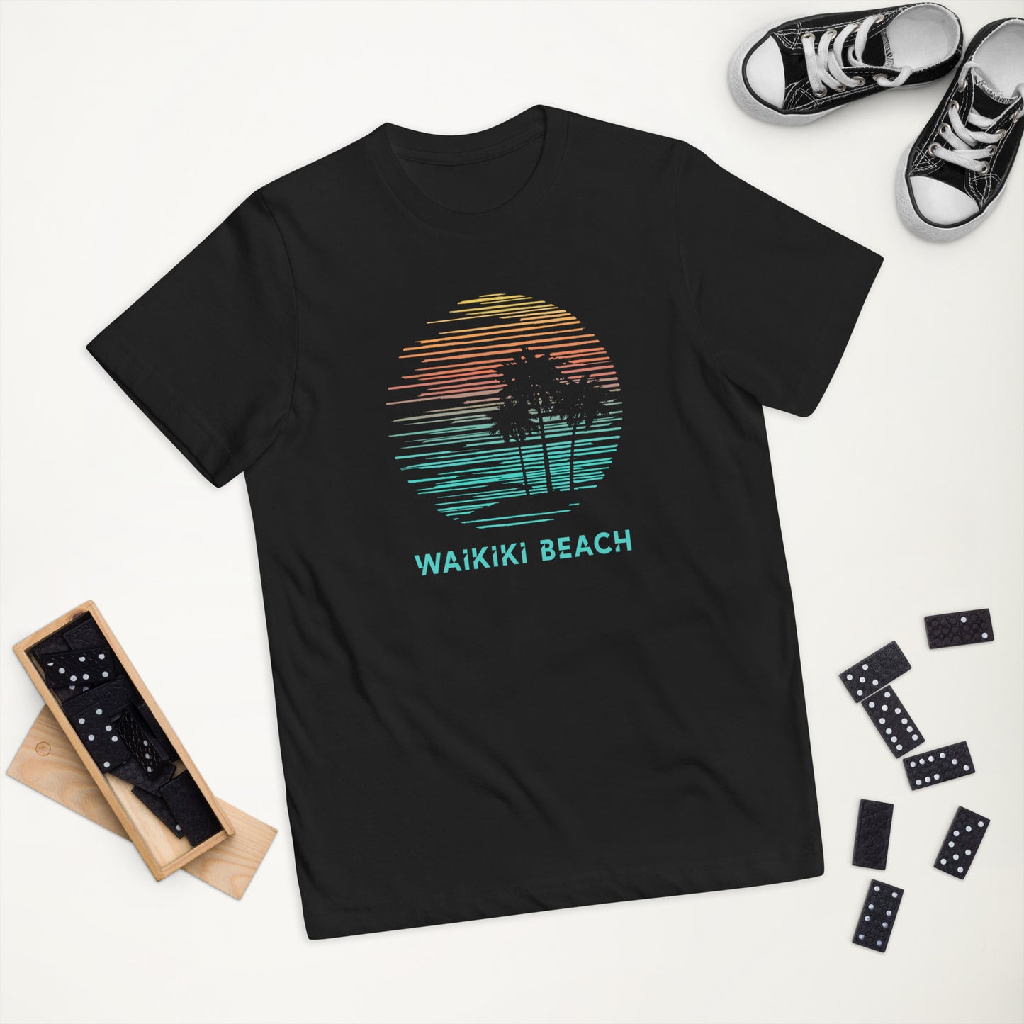 Waikiki Beach Oahu Hawaii Hawaiian Vacation Souvenir Youth Jersey T-Shirt