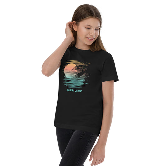 Waikiki Beach Oahu Hawaii Vacation Artistic Souvenir Youth Jersey T-Shirt