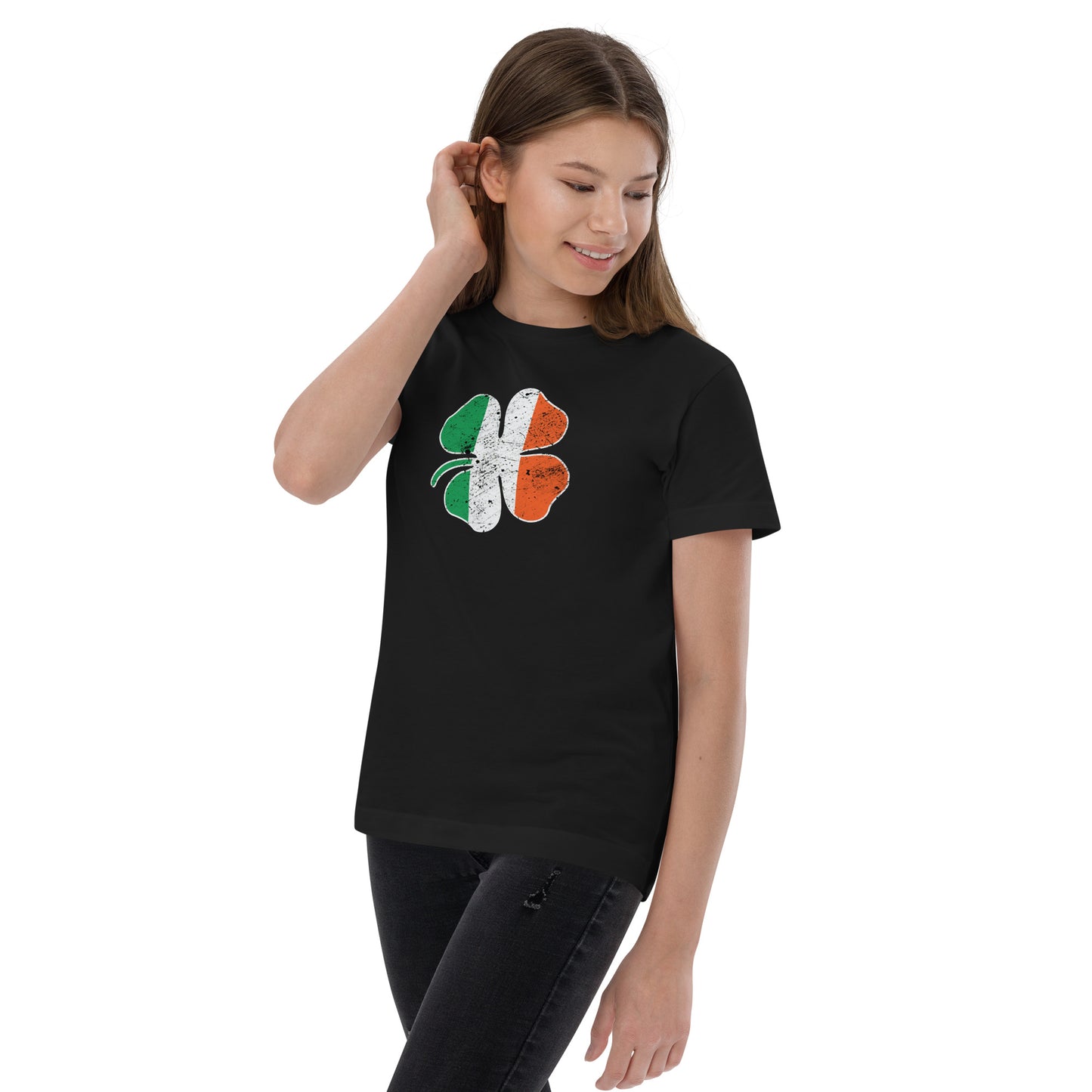 St. Patrick's Day Irish Flag Clover Shamrock Youth Jersey T-Shirt